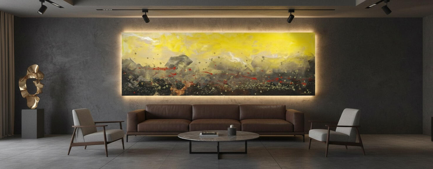 宇鳳Zeeta 禪意現代抽象畫: Abstract painting for human aura balancing, Zen style wall art for spatial harmony.
