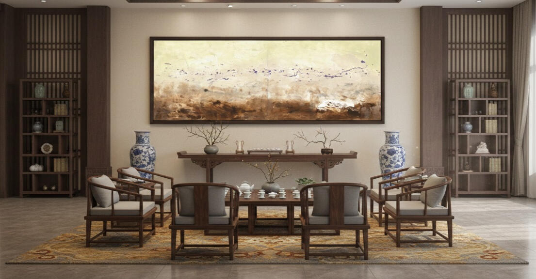 宇鳳Zeeta 禪意現代抽象畫: Abstract painting for human aura balancing, Zen style wall art for spatial harmony.